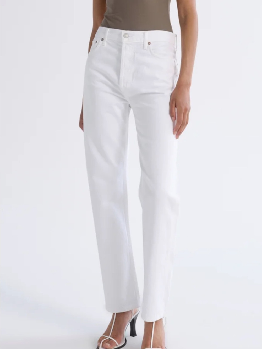 Agolde 90'S PINCH WAIST HIGH RISE STRAIGHT in Marshmallow.  Women’s size 28